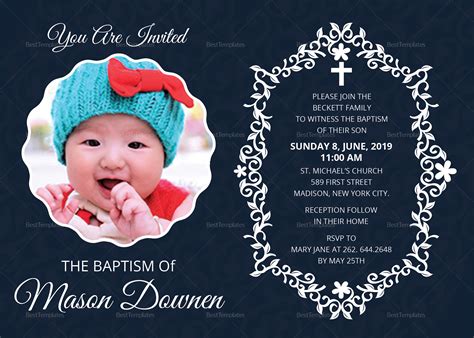 christening baptism invitation design template  word psd publisher