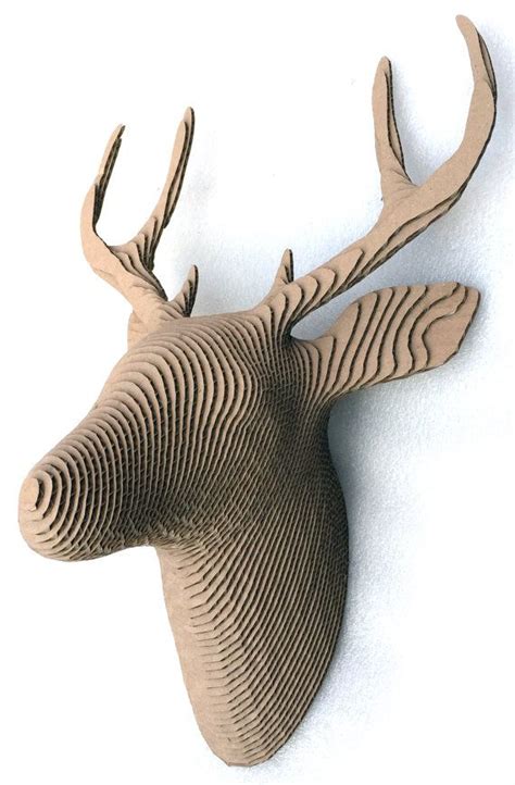 deer head cardboard  shortwoodcreations  etsy oswietlenie