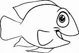 Fish Coloring Cartoon Sheet Pages Good Cute Kids Wecoloringpage Funny Rainbow sketch template