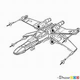 Wing Starfighter Draw Starwars Coloringhome sketch template