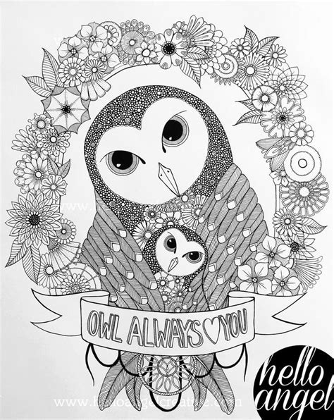 owl coloring book  adults    images  owl coloring