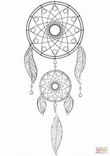 Dream Catcher Coloring Dreamcatcher Pages Mandala Drawing Catchers American Tattoo Printable Simple Template Native Print Color Owl Getdrawings Throughout Adults sketch template