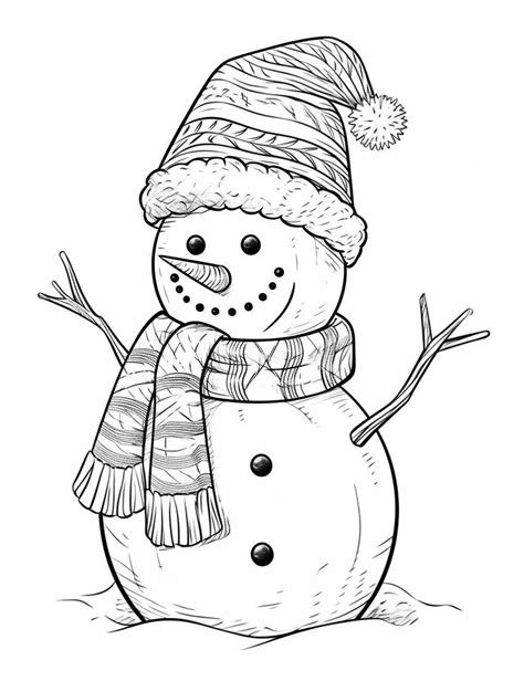 snowman coloring pages  kids  adults  mindful life