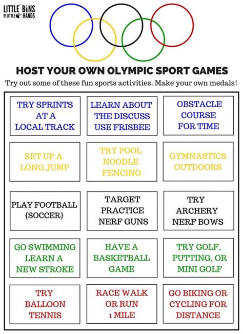 olympic sports activities printable  kids summer olympics
