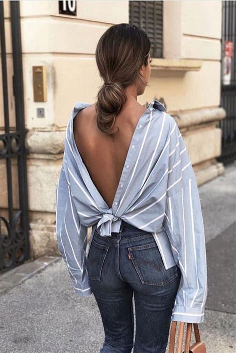 chic way to wear button down shirt for spring summer ootd