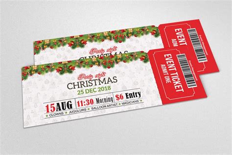 christmas ticket print templates creative invitation templates