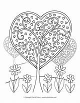 Coloring Pages Heart Tree Arbor Valentine Candy Printable Valentines Trees Color Getcolorings Angel Kids Valentin Colo sketch template