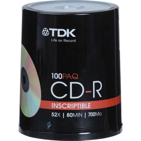 User Manual Tdk Cd R Inscriptible Compact Discs Spindle Pack Of 100