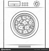 Wasmachine Lavar Kleurplaat Dollars Witwassen 1700 sketch template
