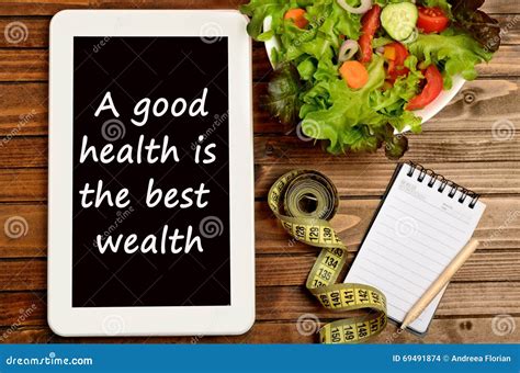 een goede gezondheid  de beste rijkdom stock foto image
