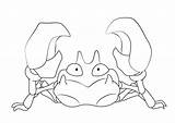 Pokemon Krabby Coloring Pages Printable Kids Color sketch template