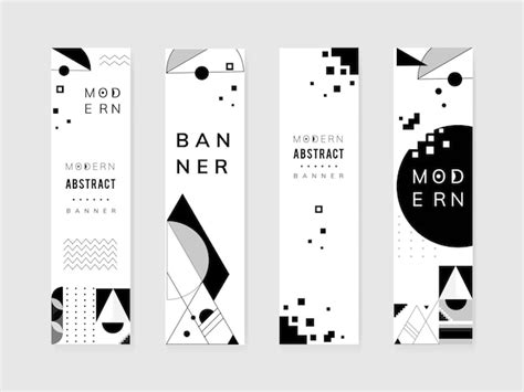 abstract modern black  white template set  vector