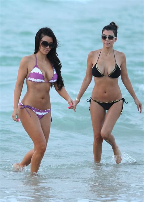 the uncensored world kim and kourtney kardashian big ass bikini
