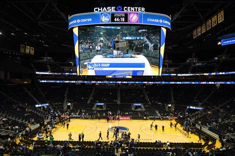 warriors unveil largest nba center hung video display arena digest