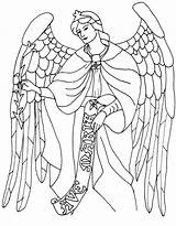 Archangel Ange Engel Archangels Azcoloring Insertion sketch template