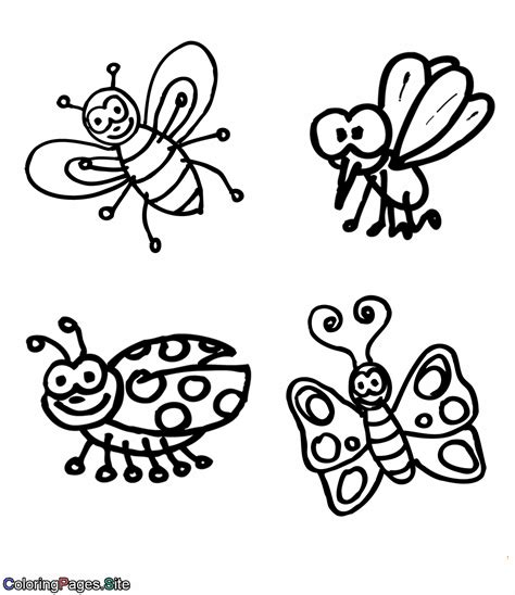 cute  flying bugs  coloring page coloring pages