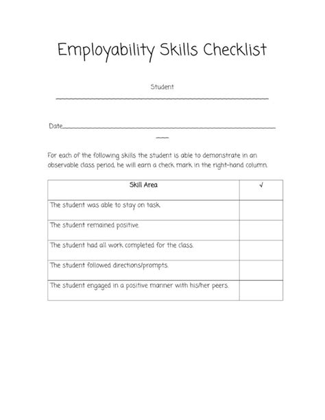printable job skills worksheets  special  students