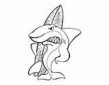 Shark Surfer Coloring Coloringcrew Colorear sketch template