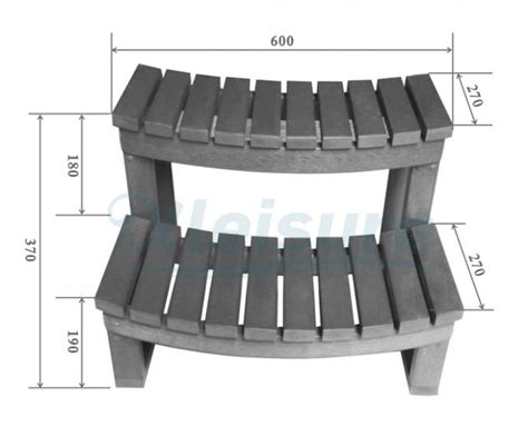 Synthetic 2 Tier Hot Tub Spa Steps Weatherproof Grey Color