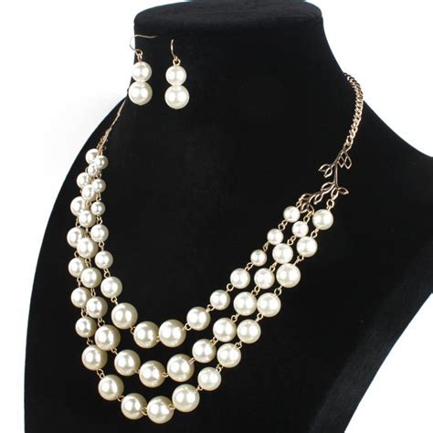 simulated pearl fashion jewelry sets new year ts for women daughter