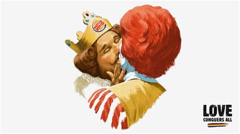 Burger King And Ronald Mcdonald Kiss In Love Conquers All Pride Ad