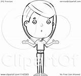 Girl Adolescent Shrugging Teenage Careless Clipart Cartoon Cory Thoman Outlined Coloring Vector 2021 sketch template