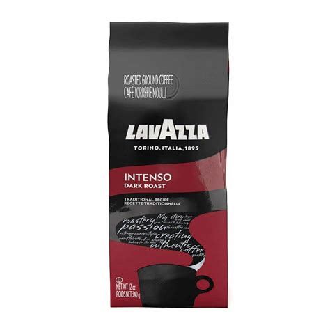 lavazza intenso ground coffee blend dark roast  ounce bag pack