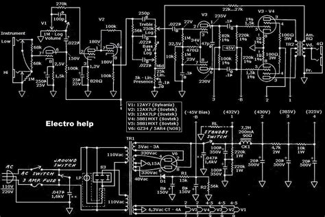 manguonblog assemble  hiq guitar amplifier circuit diagram    ax vacuum tubes