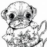 Coloring Pages Dog Cute Adults Pug Baby Printable Print Colouring Kids Getcolorings Adult Puppy Sheets Animal Color Puppies Book Teacup sketch template