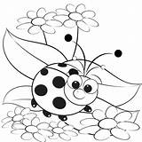 Coloring Ladybug Pages Printable Kids Insect Bugs Marguerite Daisy Drawing Print Bee Color Fun Madeliefje Pagina 30seconds Cartoon Illustration Coccinelle sketch template
