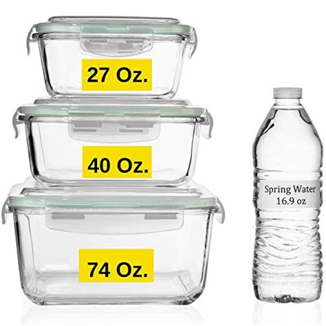 Utopia Kitchen Glass Food Storage Container Set Bpa Free 18 Pieces