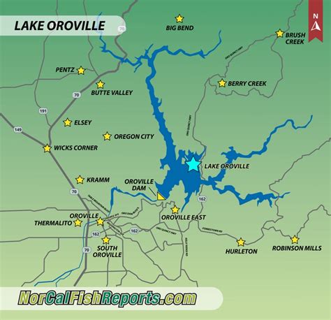 lake oroville fish reports map