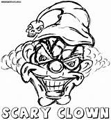 Scary Clown Coloring Pages Colorings Print sketch template