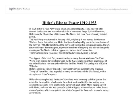 hitlers rise to power gcse history marked by
