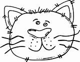 Coloring Cat Face Wecoloringpage Pages sketch template