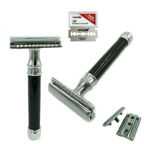 long handle mens vintage de double edge safety razor  shaving blades walmartcom