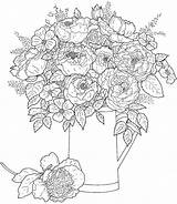 Flower Coloring Pages Arrangement Getdrawings sketch template