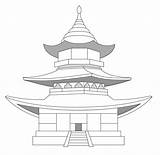 Drawing Pagoda Chinese Para China Niños Getdrawings Con Infantil Educacion sketch template
