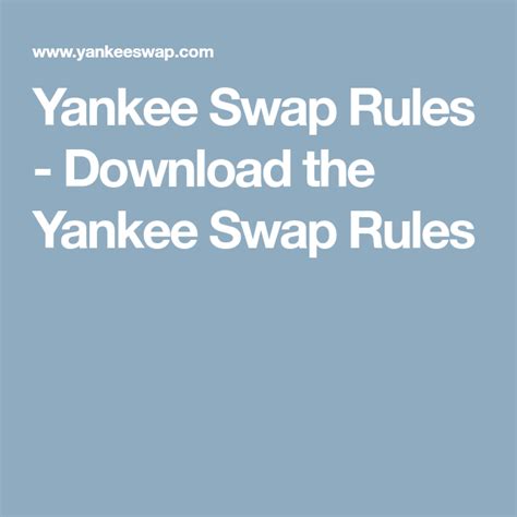 yankee swap rules