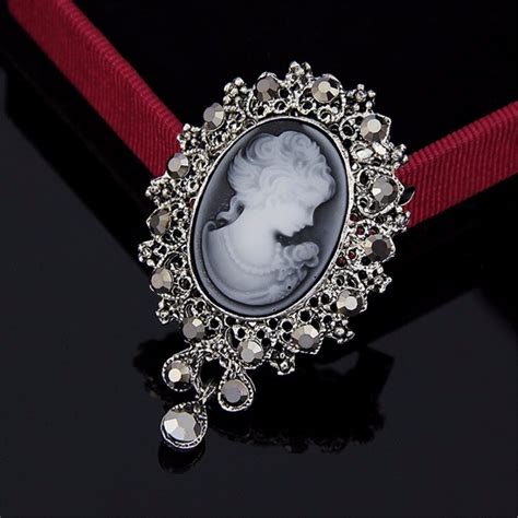 crystal rhinestone cameo brooch lady scarf wedding party brooch pins