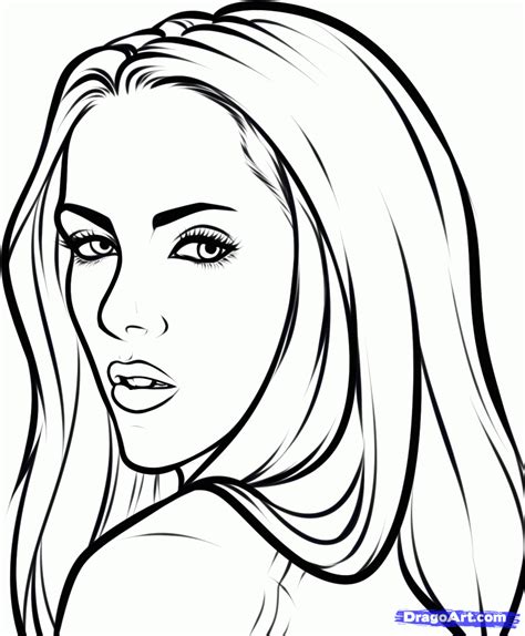 sketches  women faces drawings coloring pages