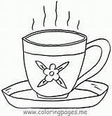 Teacup Teapot Coloringhome Beker Leuk Cups sketch template