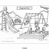 Coloring Pages Park Playground Kids Scene Classroom Time Trending Days Last sketch template