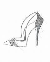 Cinderella Glass Shoe Slipper Drawing Slippers Silhouette Choo Jimmy Disney Andrew Paul Nicholas Kirkwood Designers Gets Shoes Designer Template Sketch sketch template