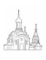 Cathedral Orthodox Coloring Inside sketch template