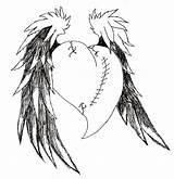 Heart Drawings Wings Broken Emo Drawing Hearts Pencil Bleeding Coloring Pages Fire Tattoo Cliparts Draw Cat Clipart Clip Sketches Clipartmag sketch template