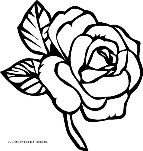 pretty rose color page flower coloring pages printable flower