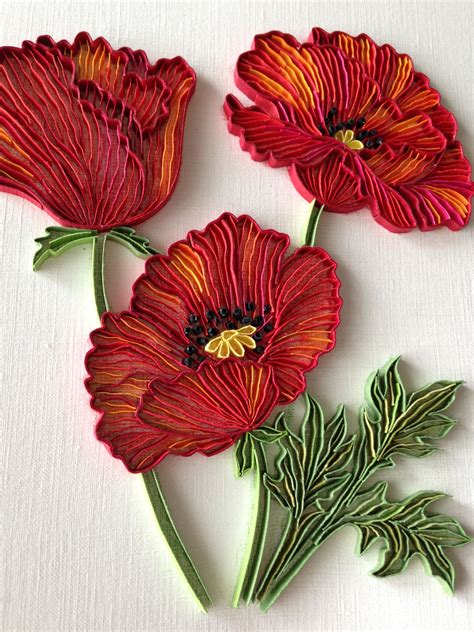 poppies quilling  okapps paper quilling flowers quilling designs