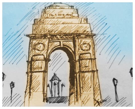india gate drawing  getdrawings