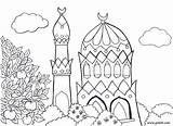 Islamic Coloring Kids Pages Mosque Colouring Coloriage Learn Mosques Islam sketch template